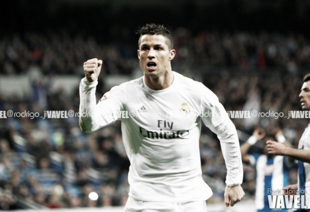 Cristiano celebrando un gol con el Real Madrid