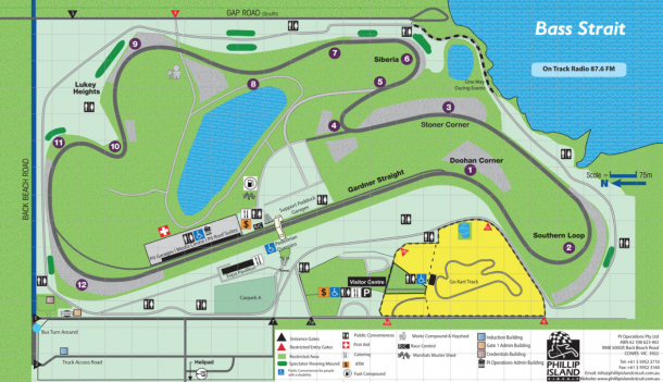 Mapa del circuito | Foto: phillipislandcircuit.com.au