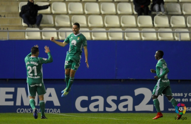 Rocha celebra su gol ante el Lorca | Imagen: La Liga