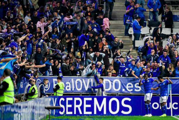 Ibra y Bárcenas celebran el primer tanto | Imagen: Real Oviedo