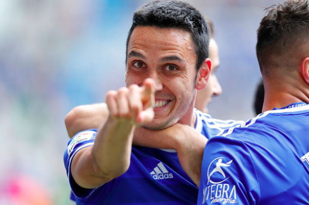 Folch celebra su gol ante el Albacete | Imagen: Real Oviedo