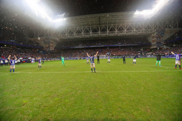 Celebración en el derbi | Imagen: Real Oviedo