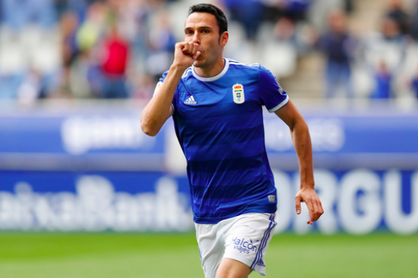 Ramón Folch celebra su gol al Albacete | Imagen: Real Oviedo