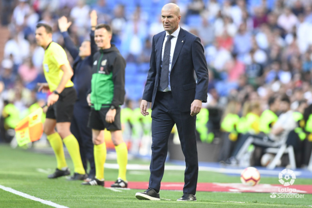 Zidane en su debut ante el Celta de Vigo. Foto: Liga Santander.