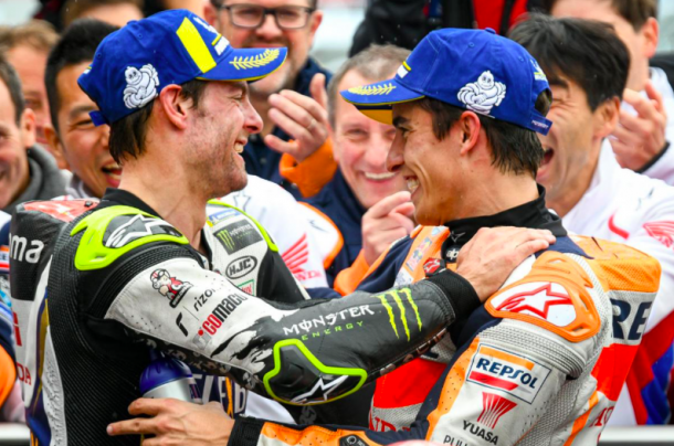 Cal Crutchlow y Marc Marquez, AustralianGP 2019 / Fuente: motogp.com