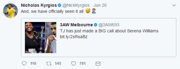 Nick Kyrgios speaking on social media (Photo: Twitter)