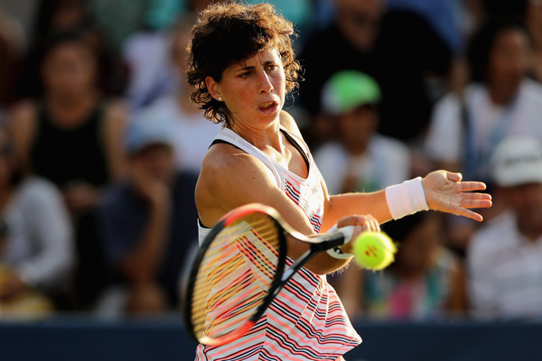 Carla Suarez Navarro had a good start but was immediately pegged back | Photo: Elsa/Getty Images North America