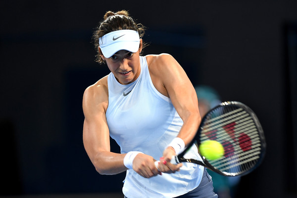 Caroline Garcia in action during her first-round match against Cornet | Photo: Bradley Kanaris/Getty Images AsiaPac