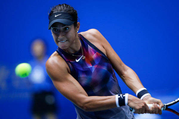 Caroline Garcia in action during her upset win over Angelique Kerber | Photo: Wang He/Getty Images AsiaPac