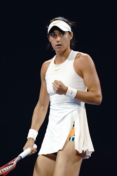 Caroline Garcia celebrates winning a point at the China Open | Photo: Lintao Zhang/Getty Images AsiaPac