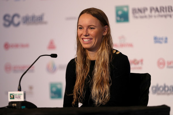 Caroline Wozniacki speaks to the media ahead of the tournament | Photo: Matthew Stockman/Getty Images AsiaPac