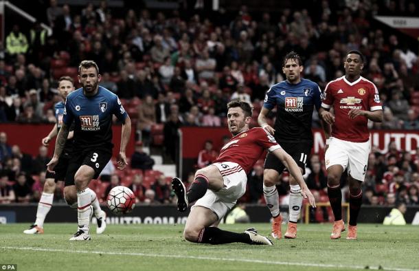 Michael Carrick in action in Manchester United's 3-1 win over Bournemouth | Photo: PA