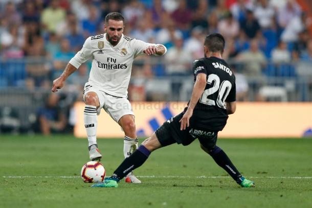 Carvajal durante un lance del partido/ Foto: Real Madrid