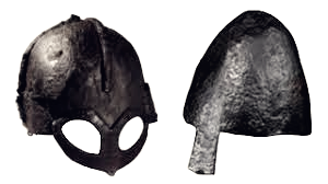 Ejemplos de Cascos nórdicos encontrados en diferentes yacimientos. Fuente: Wikicomons