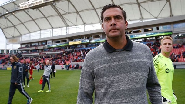 Jeff Cassar crosses the Rio Tinto Stadium turf after a match against Sporting Kansas City. | Photo: Jeff Swinger, USA TODAY Sports