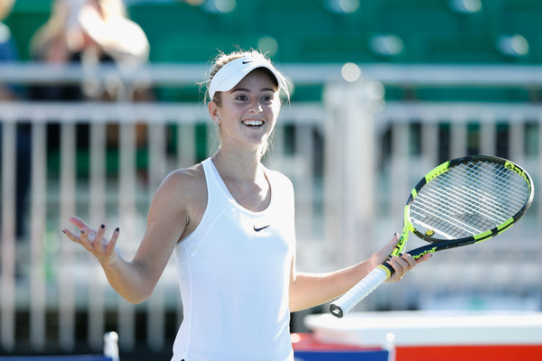 Catherine Bellis celebrates after defeating Sachia Vickery in the second round of the 2016 Bank of the West Classic. | Photo: Lachlan Cunningham/Getty Images