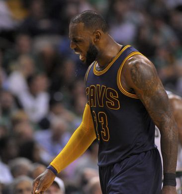 Cleveland Cavaliers forward LeBron James (23) reacting during the game. Photo: Bob DeChiara-USA TODAY Sports 