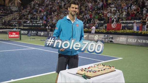 #nole700. Of course the celebration cake was gluten-free. Image credit: Getty Images