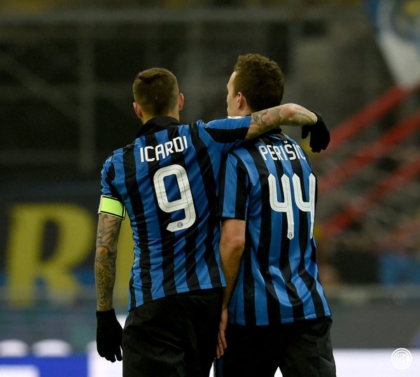 Icardi y Perišić celebran uno de los tres goles | Foto: Inter
