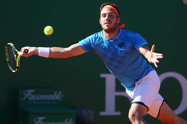 Marco Cecchinato reaches for a forehand. Photo: Michael Steele/Getty Images