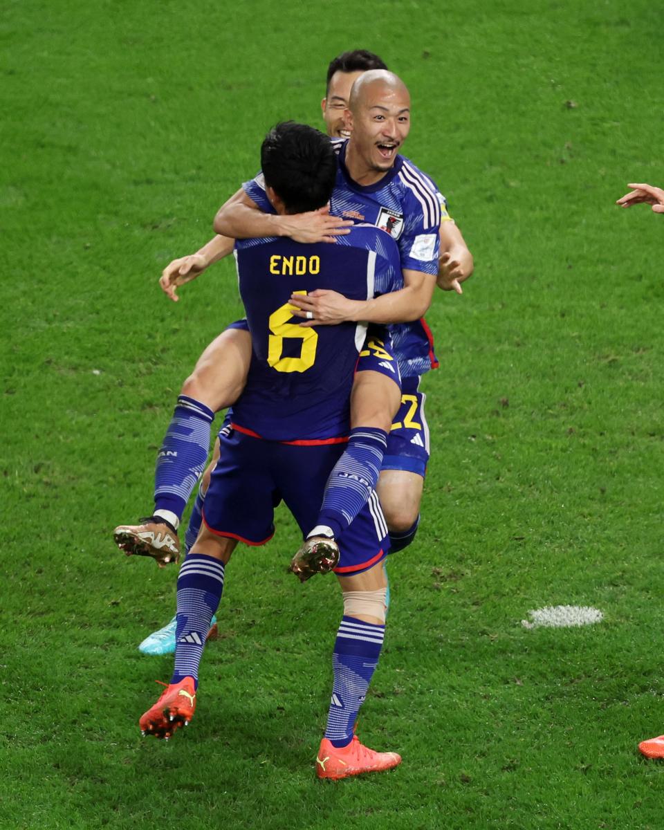 Celebración tras el tanto anotado por Maeda que suponía el 1-0 momentáneamente. Fuente: FIFA World Cup.