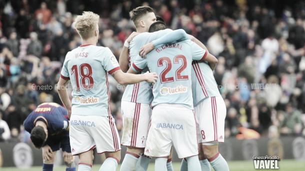 El Celta celebra un nuevo gol | Foto: Ernesto Aradilla - VAVEL