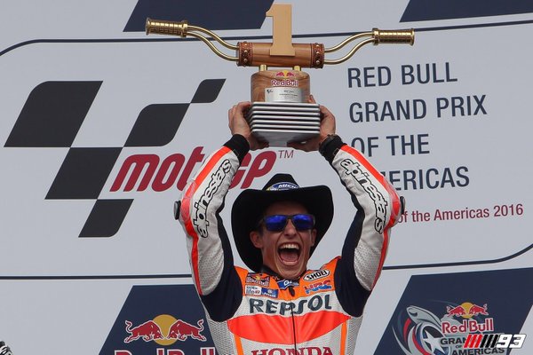 Marquez celebrates his victory. (Photo: Moto GP)