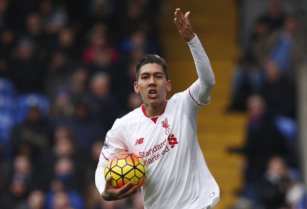 La gioia di Firmino dopo il gol del vantaggio Reds. Fonte: premierleague.com