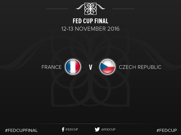 The 2016 Fed Cup final will see France host defending champions Czech Republic. Photo credit: Fed Cup Twitter.