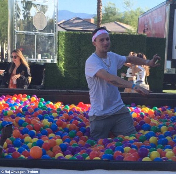 Manziel partying at Coachella Music Festival Raj Chudgar/Twitter