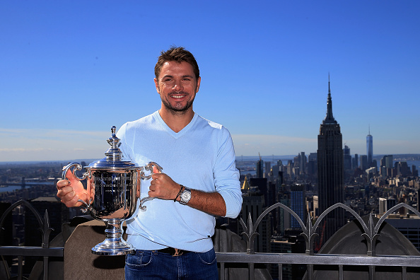 Stan Wawrinka poses in front of the New York skyline after winning the US Open (Getty/Chris Trotman)