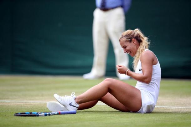 After another epic with Radwanska at Wimbledon, Cibulkova lets out some emotion / The Telegraph
