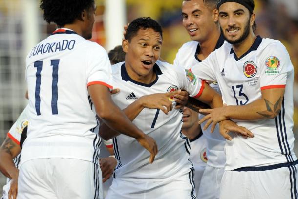 Carlos Bacca was instrumental in Colombia's performance in the first half.