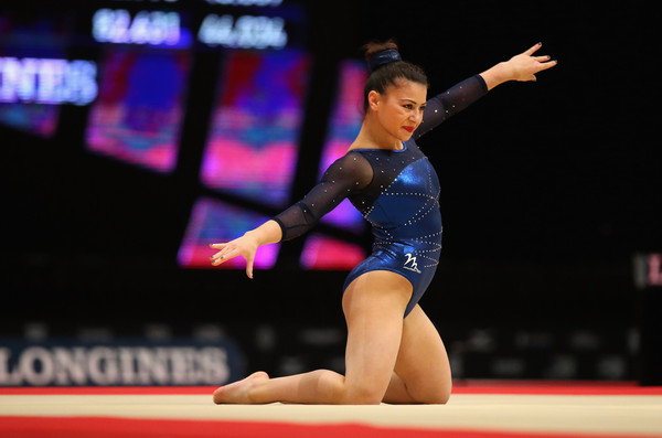 Claudia Fragapane performs on the floor exercise at the 2015 World Artistic Gymnastics Championships in Glasgow/Getty Images