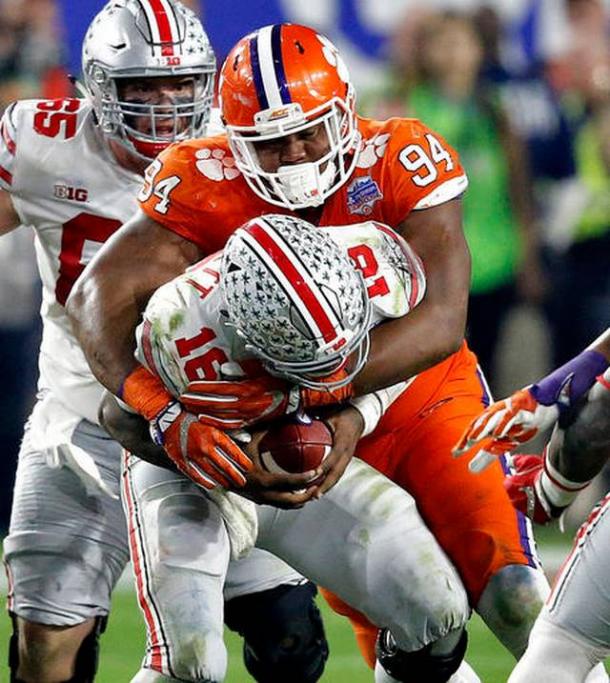 Watkins had two of Clemson's three sacks on the night, helping to lead a dominant Clemson defense/Photo: 