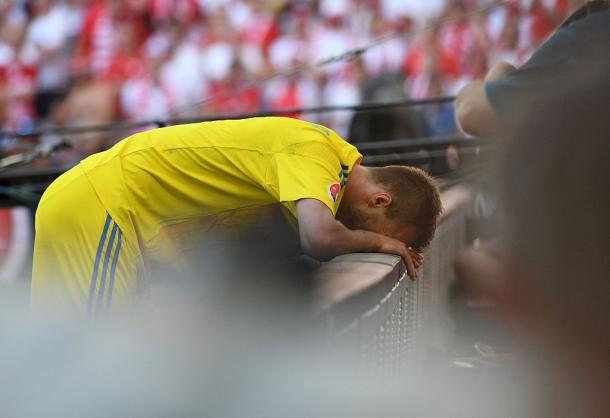 Yarmolenko has been one of the best and brightest for the Ukraine so far tonight but will he regret *that* miss? (Credit: UEFA)