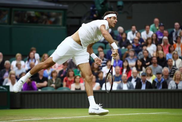 Del Potro's serving during the match was too much for Wawrinka | Photo: Getty