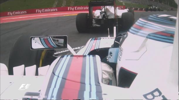 Valtteri Bottas lucha con Estéban Gutiérrez durante el GP de Austria | Fuente: F1
