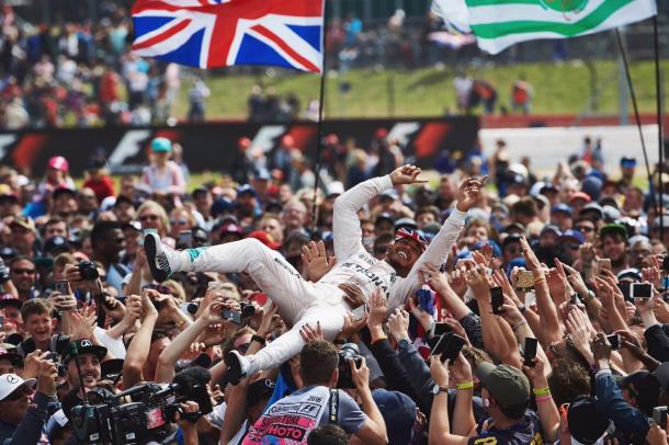 Lewis Hamilton celebra su victoria en el GP de Gran Bretaña | Fuente: @LewisHamilton