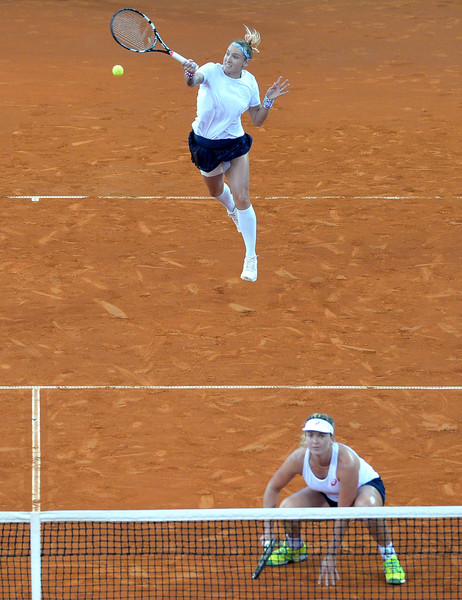 Vandeweghe/Mattek-Sands in Fed Cup action against Australia. Photo: Bradley Kanaris/Getty Images