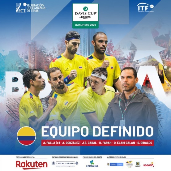 Este es el equipo colombiano de Copa Davis. Imagen: Poster oficial, Copa Davis.