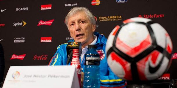 Head Coach Pekerman speaks to the press ahead of the game against Costa Rica. source: Futbolred