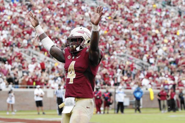 Despite lukewarm combine results and lingerie off-field indiscretion, Dalvin Cook still finds himself in the early first round conversation | Joe Robbins, Getty Images 