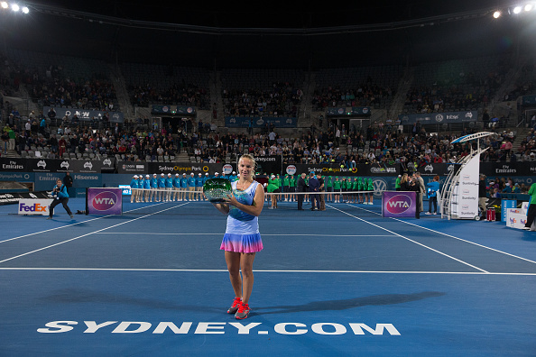 Svetlana Kuznetsova after taking the title in Sydney back in January (Corbis Sport/Steve Christo)