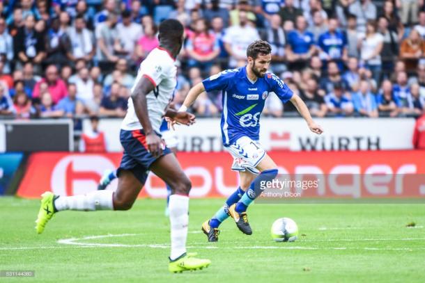 Corgnet helped Strasbourg defeat Lille 3-0 on his home debut. Source - Getty Images.