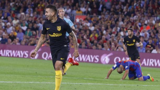 Ángel Correa tras su gol en el Camp Nou | Foto: Marca