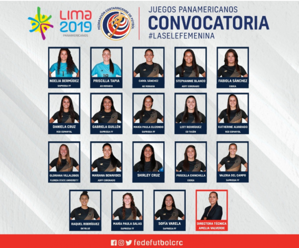 Una a una las jugadoras de Costa Rica | Fuente: Federación Costarricense de Fútbol