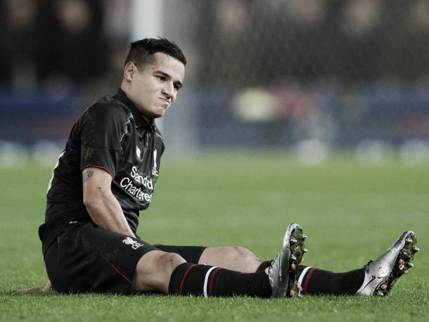 Coutinho was injured during a League Cup match with Stoke City (image:The Independent)