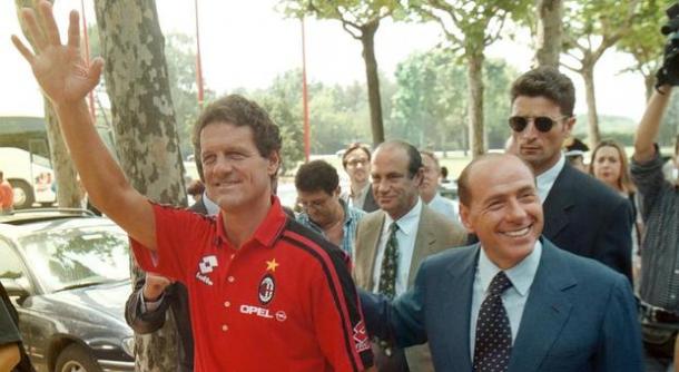 Fabio Capello e Silvio Berlusconi negli anni 90 - twitter.com