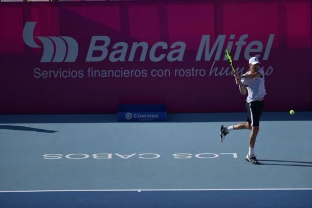 Sam Querrey in action during the second day of Los Cabos Open. Photo: Mextenis